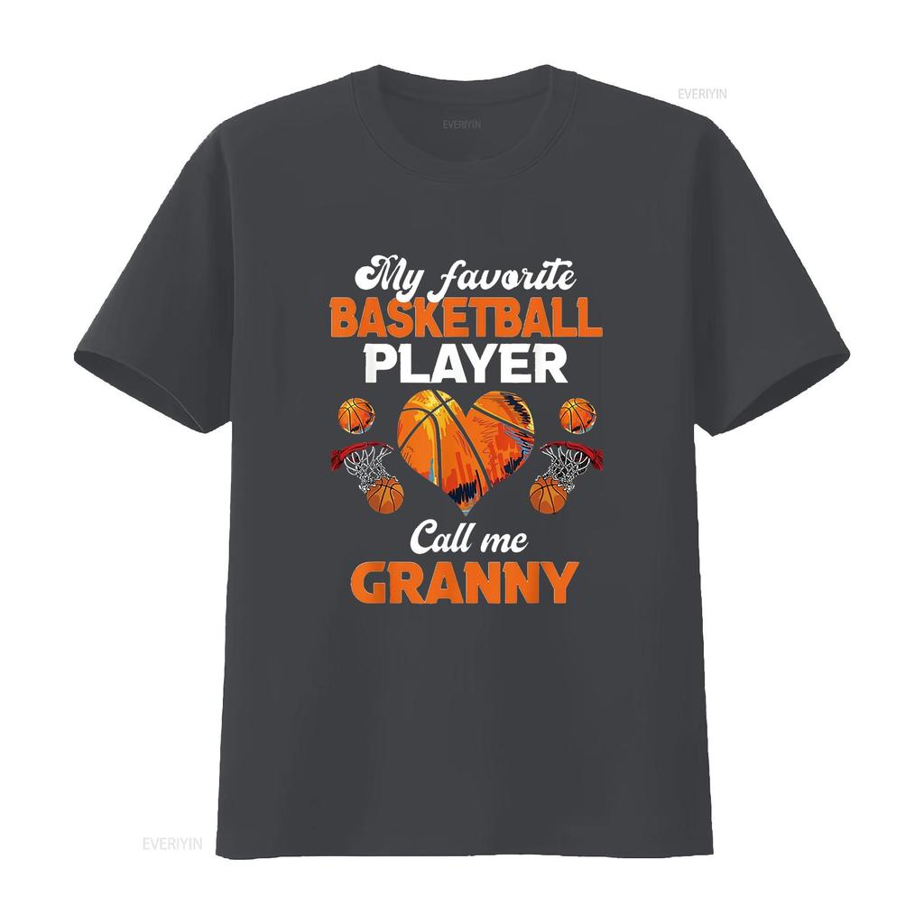 Womens My Favorite Basketball Player Calls Me Granny T Shirt Black 2XL vintage Washed Slightly Versatile Casual