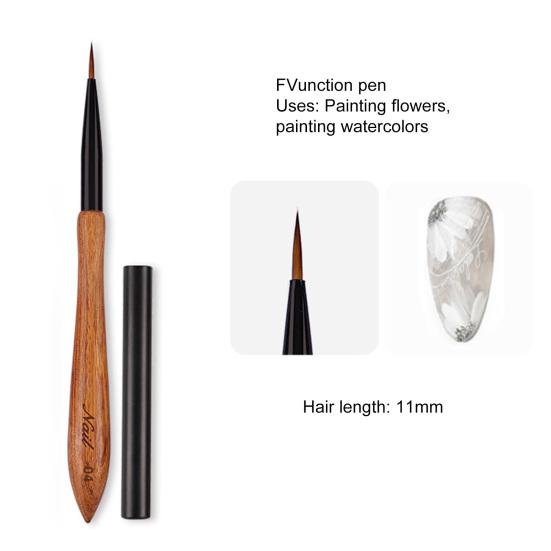 Sandalwood Nail Classic Brush Handle Japanese-style Ergonomic Art Design Eco-friendly Nail Art Brush