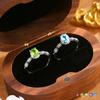 Anello regolabile in argento sterling S925 con pietra preziosa di cristallo color naturale Gioielli alla moda da donna, avanzati, versatili, per tutti i giorni