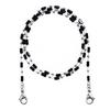 Jeibanseukeullaesig Block Stone Beads Surgical Steel Eyeglass Chain Mask Necklace (C2001-An666_Bk)