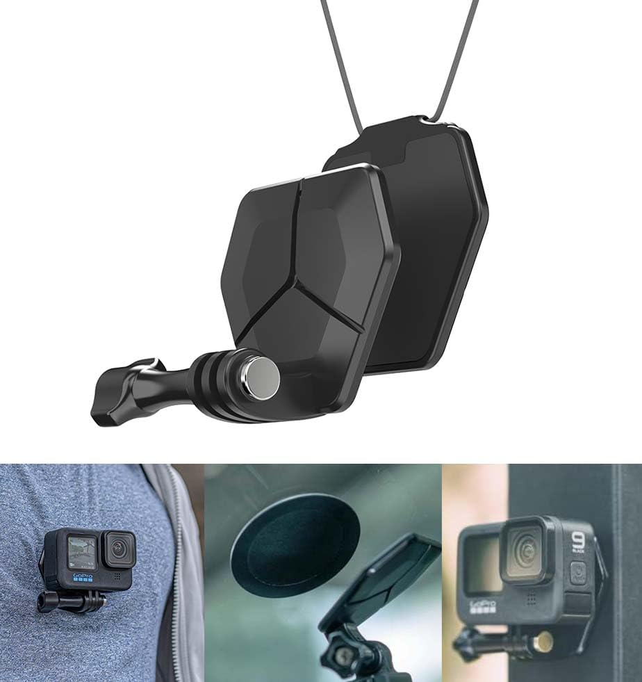 

Fujing Magnetic Action Camera Chest GoPro Hero Black Waterproof Action DJI Osmo Action Portable Device Insta360 Ace AKASO V50 Black Compatible Strong