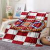 1PC Heart Football Custom Name Patterned Flannel Blanket Suitable For All Seasons For Home Decor Warmth And Comfort Gifts Holiday Present