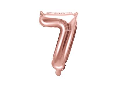 Foil Balloon Number "7" Rose Gold 35 Cm