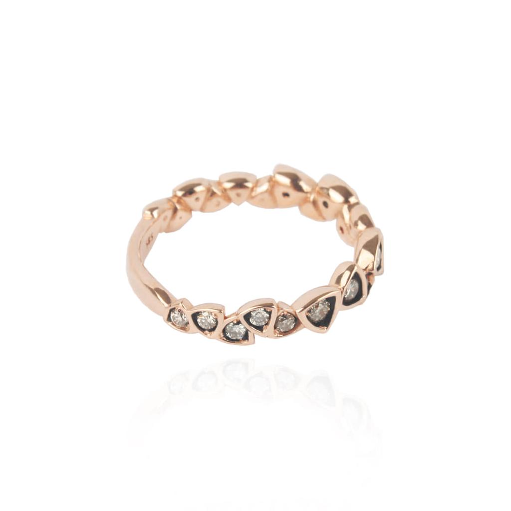 Mezmic White Magic Half Blue Cognac Diamond Ring