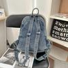 Zaino rétro in denim da donna a grande capacità