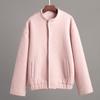 Women's Fall Winter Fleece Jacket Long Sleeve Casual Button Down Fuzzy Sherpa Cropped Coats Outerwear with Pockets Loose Bomber Jacket for Women
