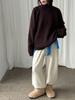 Korean Style High Neck Chunky Knit Sweater: Women's Autumn/Winter Loose Fit Knitwear
