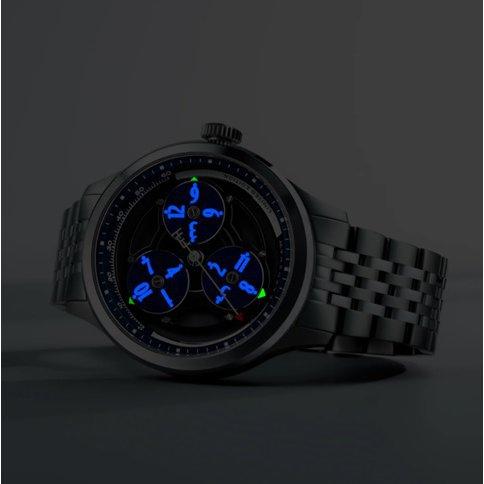 Earnshaw Automatic Wandering Hour Skeleton ES-8304-22 Wrist Watch