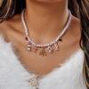 Christmas Imitation Pearl Choker For Women Xmas Gingerbread Man Snowman Bell Elk Pendant Necklace New Year Party Jewelry Gift
