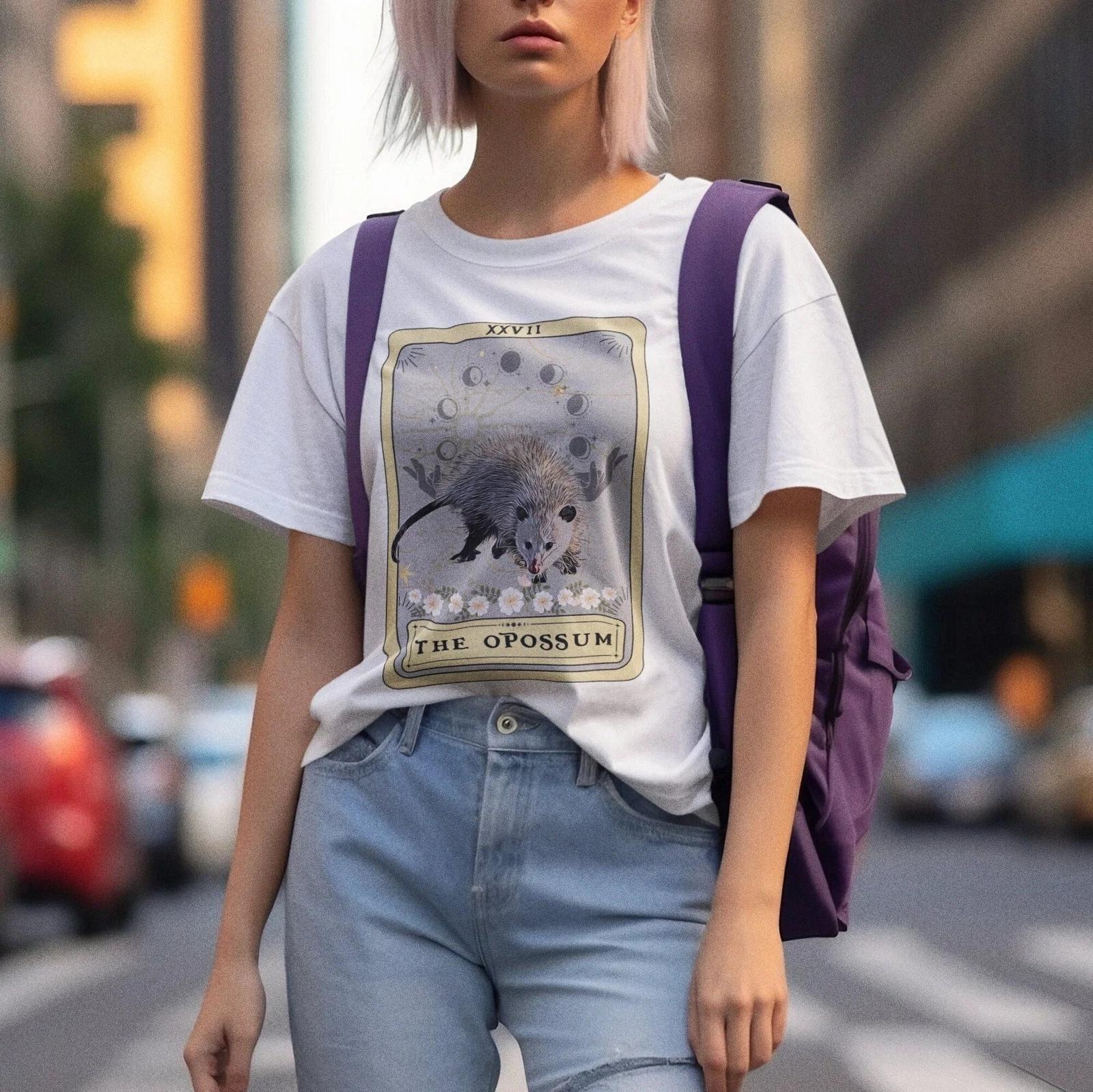 The Opossum Tarot Card Shirt, Opossum Lover M
