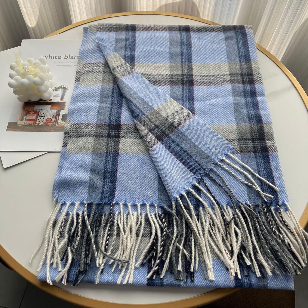 Imitation Cashmere Scarf for Women in Autumn and Winter Thickened High End Versatile Plaid Scarf New Men's Scarf Shawl
