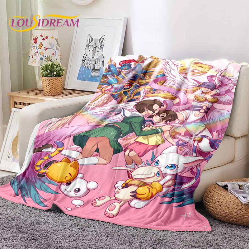 Retro Digimon Adventure Potwór Kreskówka Miękki Koc Flanelowy, Koc do Rzucania Wygodny Koc na Piknik Łóżka Kanapę Domowy Sypialnia