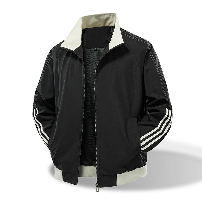 New Stand-up Collar Jacket Men's Jacket Three-bar Outdoor Casual Jacket Top
