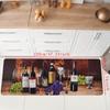 1pc Creative Wine Bottle Kitchen Mat Soft Thickened Kitchen Floor Mat Waterproof Non-slip Oil-proof Floor Mat Runner Rug