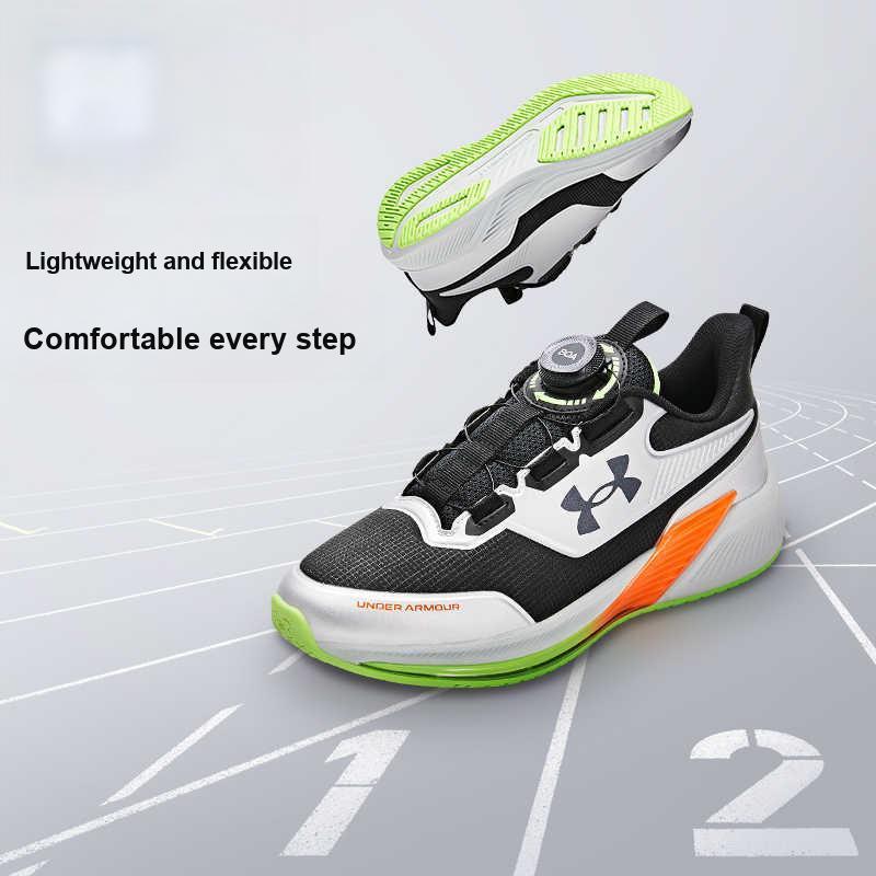 Under Armour Fabric Knob Thick Sole Sports Shoes Fashion Versatile Comfortable Physical Test Low Top Kids Running Shoes Kids Sneakers 2441104