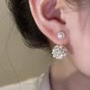 1 Pair Elegant Luxurious Imitation Pearl Ball Pendant Earrings 925 Sterling Silver Earrings Alloy Material for Daily Wear Gifts
