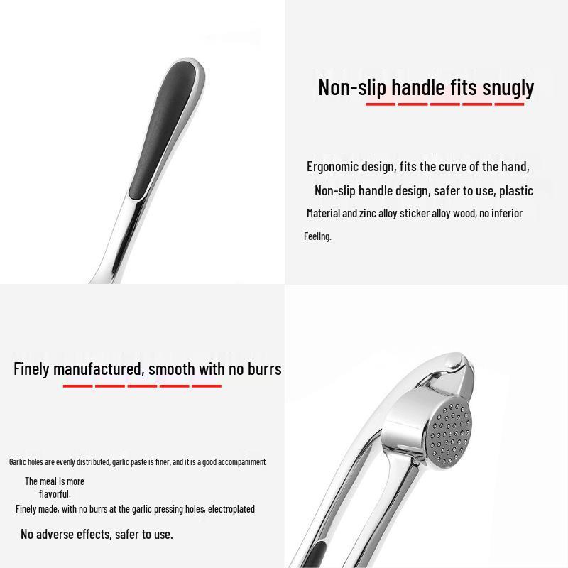 Multifunctional Zinc Alloy Garlic Press & Mortar for Home Use