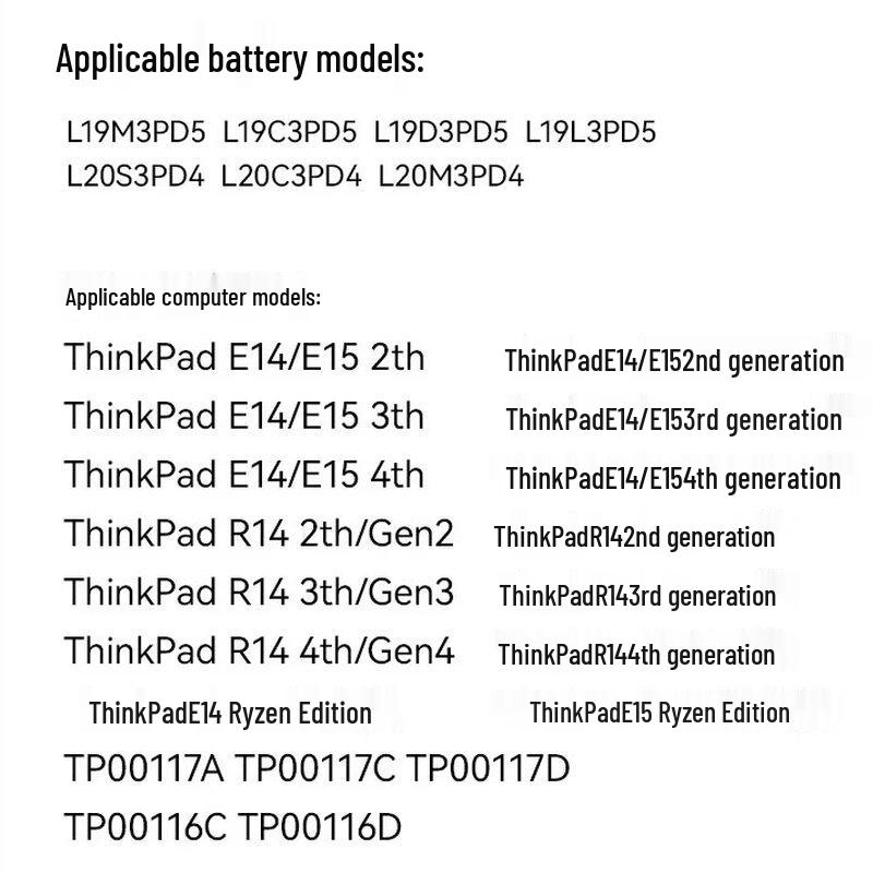 llano Laptop Battery for Lenovo ThinkPad E14 E15 R14 Series