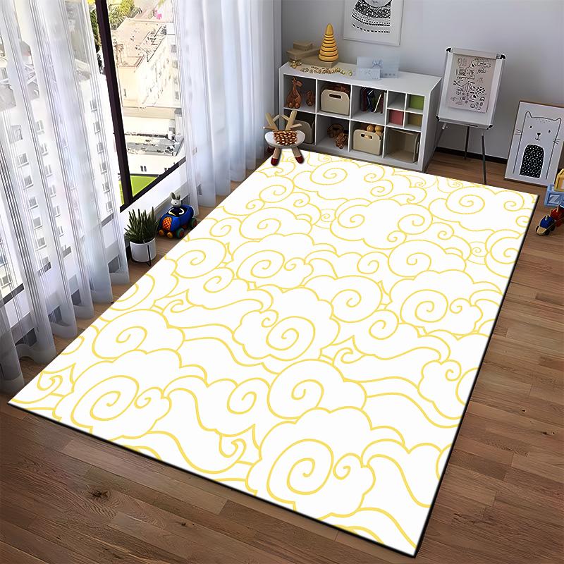 Golden Cloud Pattern Design Rug Non-slip rug suitable for living room and bedroom sofas