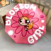 1PC The Powerpuff Girls Umbrella Portable Folding Umbrella Iron Frame Hole Bone Structure Outdoor Home Umbrella A4