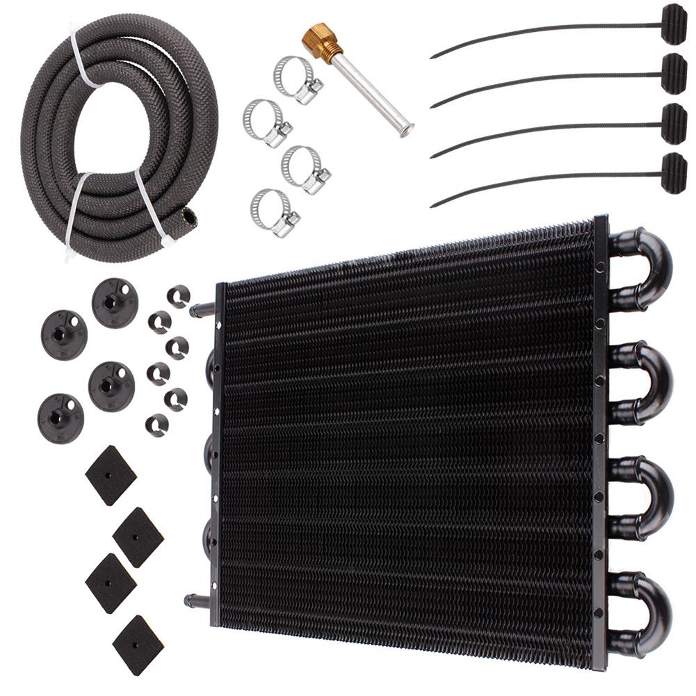 Aluminum 8-Row Oil Cooler Kit Radiator Black for Car Front Bumper Auto Manual Transmission Heat Dissipation Support China Mainland