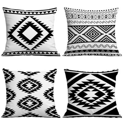 Ethnic Bohemian Plaid Geometric Pattern Living Room Sofa Pillow Case Cushion Cover
