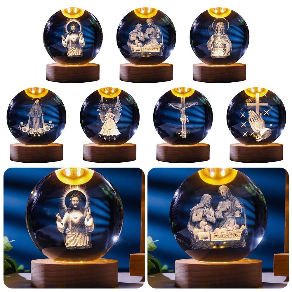 

1Pcs Warm Light 3D Night Light Round Base Holder Lighting Accessory Illumination Handicraft Style 4