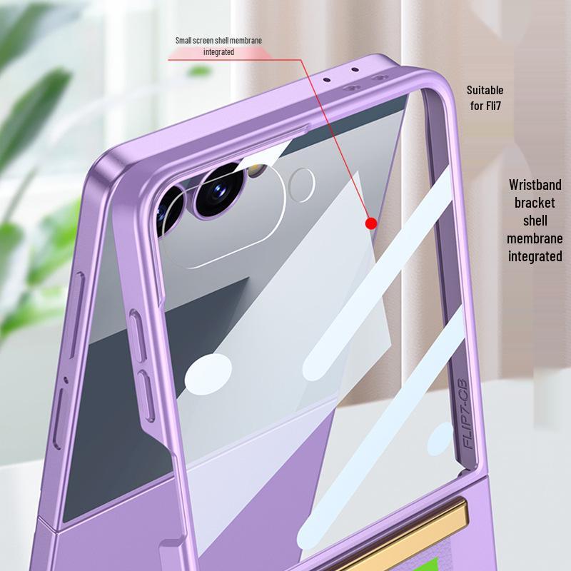 Samsung Flip7 Ultra-Thin Wrist Strap Foldable Case - Light Luxury Screen Integrated Protective Cover