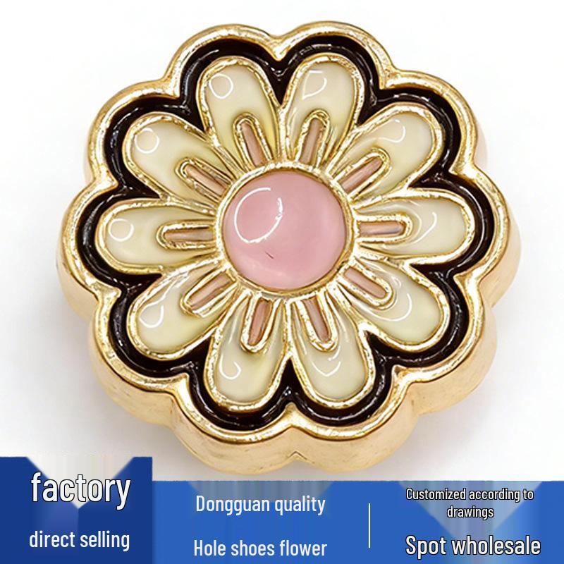 Metal Flower Series Shoe Charms: Crocs Flower Accessories & Buckles