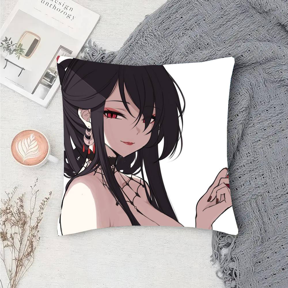 Kokuriko Anime Game B-Blue Archive Pillow Case Fashion Square Pillowcase Bedroom Sofa Room Ins Decoration Leisure