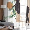 Böhmischer abstrakter weiblicher Silhouette-Blatt-Aquarell-Tüll-Fenstervorhang für Schlafzimmer, Luxus-Vorhänge im Wohnzimmer, Chiffon-Paneele