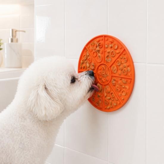 Soft Silicone Lick Mat Pet Slow Food Mat with Strong Suction Cup Multi-Grid