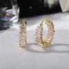 BELLA BOX High-quality Silver Color/Gold Color Earrings Women Wedding Party Hoop Earring Versatile Luxury Zircon Jewelry