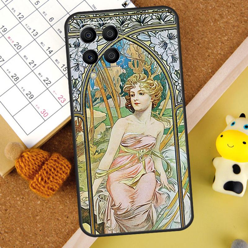 Alphonse Mucha Painted Case For Samsung Galaxy M31 M51 M21 M12 M32 M52 M20 M13 M23 M33 M53 M14 M34 M54 M30s Cover