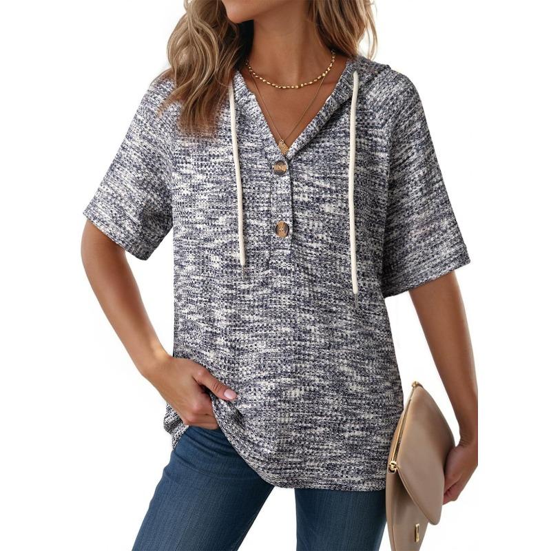 JPNTKY Women's Fashion Casual Short Sleeve Blouses & Shirts