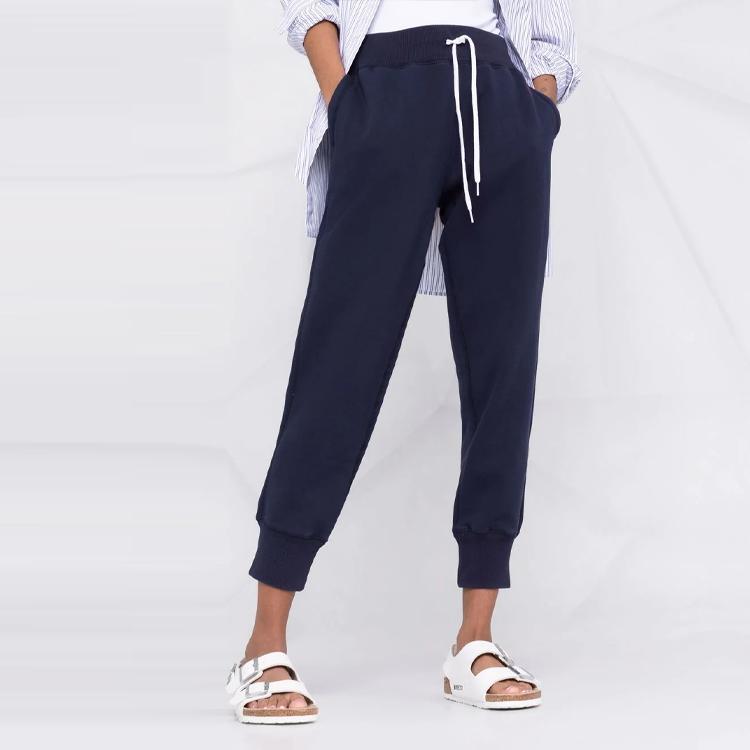 Polo Ralph Lauren FW21 Logo Embroidered Solid Color Drawstring Ankle-Length Sports Pants Women pants Blue 211794397-003