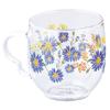 Yamaka Shoten X Glass by Hibiya Microwave Day Birthday Made In HIBIYA-KADAN "Flower Language Peacock" Heat-Resistant Mug, 270ml, Diameter Approx.
