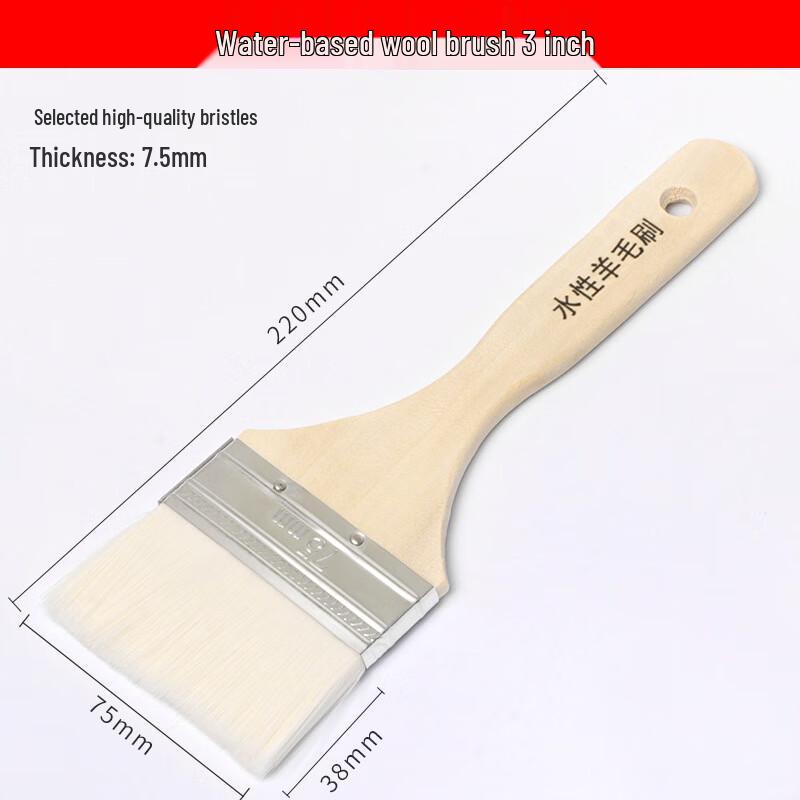 Premium 3-inch Wool Paint Brush Set for Water-Based Paints (5-Pack)