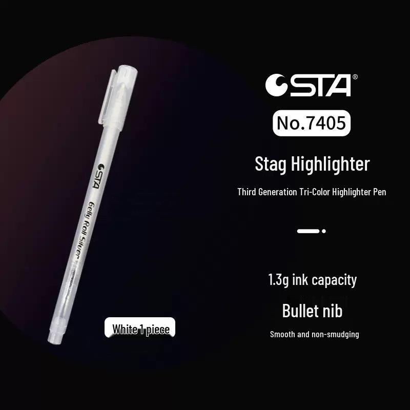 STA 7405 Black Highlighter and Outliner Pen for DIY Drawing and Journaling