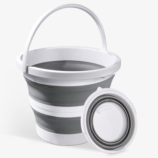 10L Foldable Water Bucket with Handle Portable Lightweight Multifunctional Outdoor Camping Fishing Car Washing Collapsible Water Storage Pail