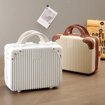 Mini Reise Kosmetikkoffer Tragbar 14 Zoll Handgepäck Damen Einfach Ohne Schloss Geschenkbox
