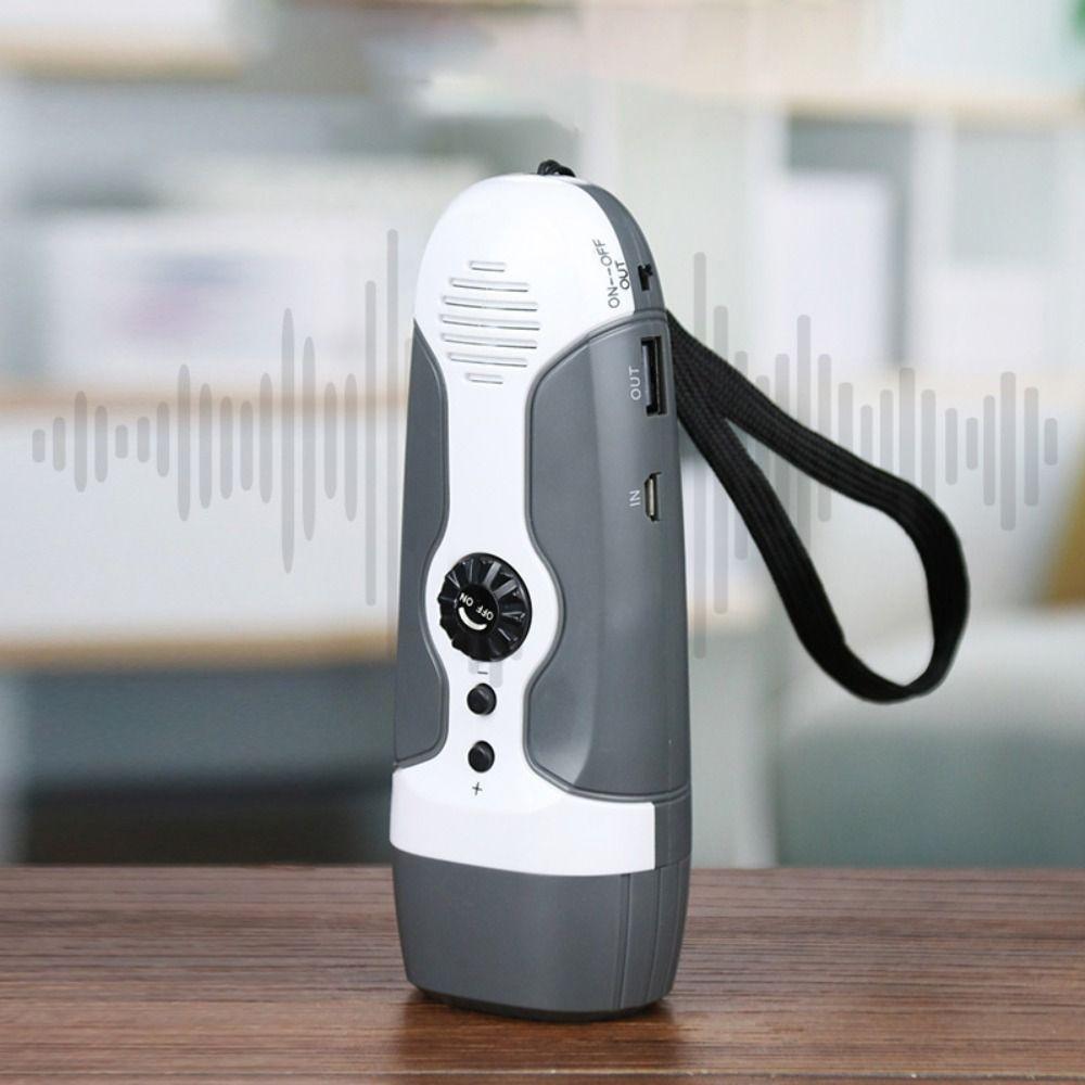 USB Multifunctional Flashlight Hand-cranking Generation Emergency Alarm Hand-held FM Radio  Vehicle