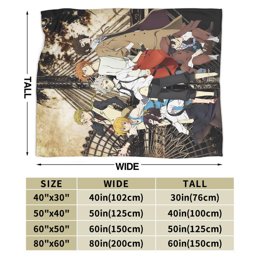 Bungo Stray Dogs Rampo Blanket Flannel All Season Portable Warm Throw Blanket for Bedding Office Bedding Throws