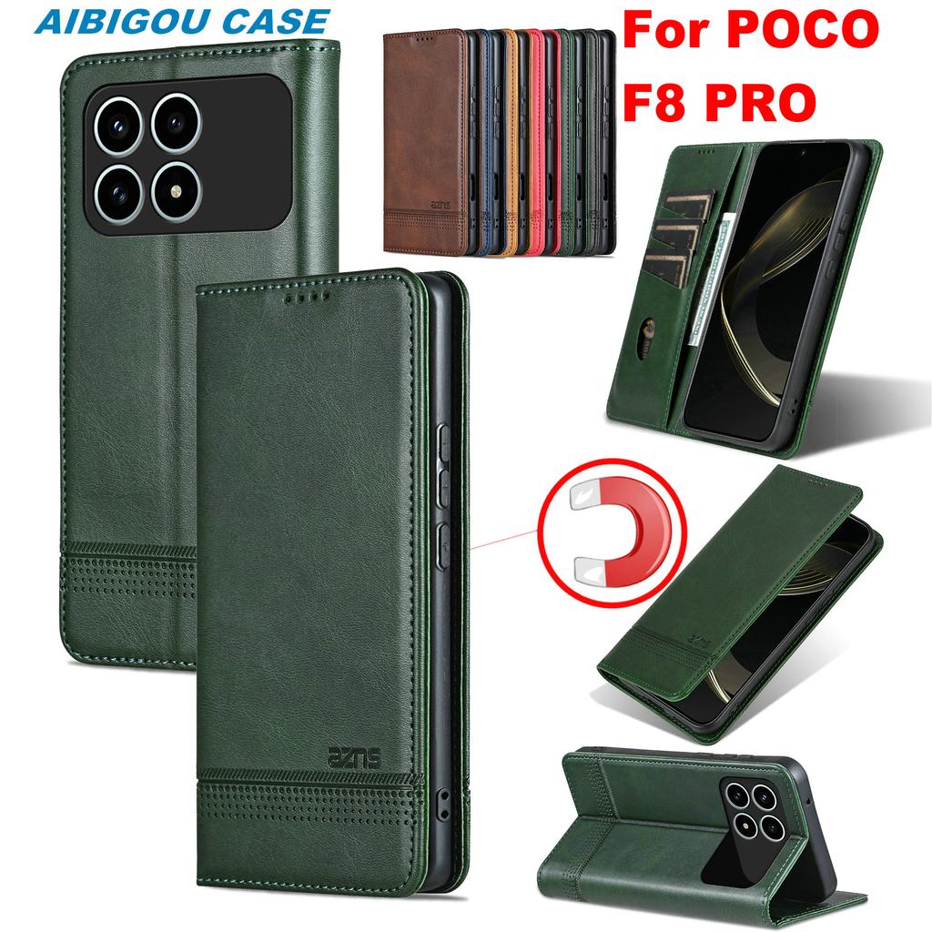 For Xiaomi POCO F8 PRO F8ULTRA Luxury Leather Case Retro Skin Flip Magnet Auto Closed Holder Full Cover POCO F8 Ultra Phone Bags
