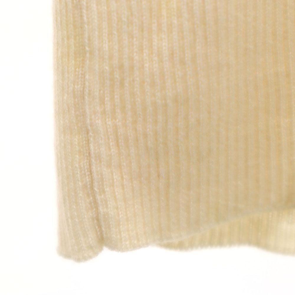 HERMES Italian cashmere Long sleeve Belly wrap ribbed V-neck sweater 38 Women Used
