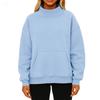 Women's Fashionable Solid Color Round Neck Long Sleeved Sports Casual Pullover Sweatshirt Top