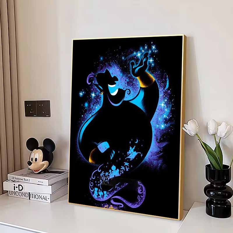 Disney Diamantmalerei Aladdin Silhouette Kunst Illustration Mosaik Stickerei Diamantmalerei Kreuzstich Heimdekoration 5D DIY