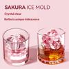 Stampo per Cubetti di Ghiaccio in Silicone a Forma di Fiore di Ciliegio con Coperchio Rilascio Facile Impilabile Salvaspazio per Congelatore Fai-da-Te per Whiskey Cocktail