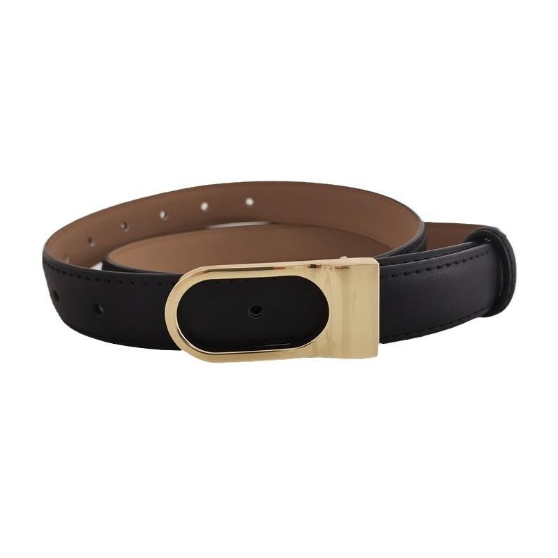 Genuine Leather Womens Two Layer Cowhide Casual Belt With Pin Buckle For Dress And Pants