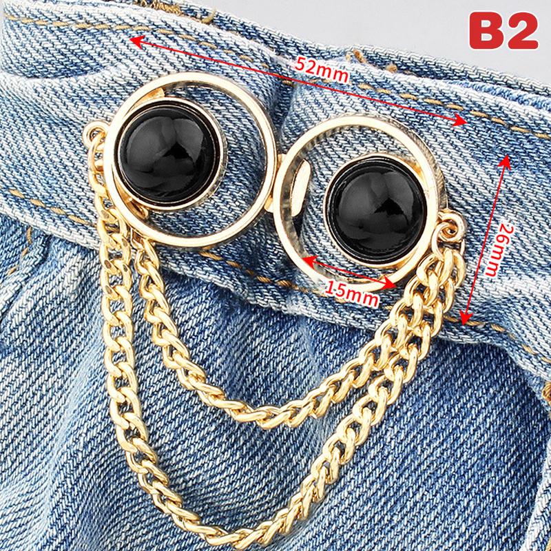 Ajusteur de Bouton de Jean Pour Pantalons Jupes Bouton Perle Gland Fermeture Pression Épingle de Pantalon Sans Couture Boucle de Taille de Jean Accessoires